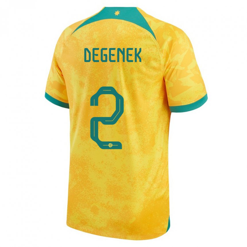 Kinder Australische Milos Degenek #2 Gold Heimtrikot Trikot 22-24 T-shirt Österreich