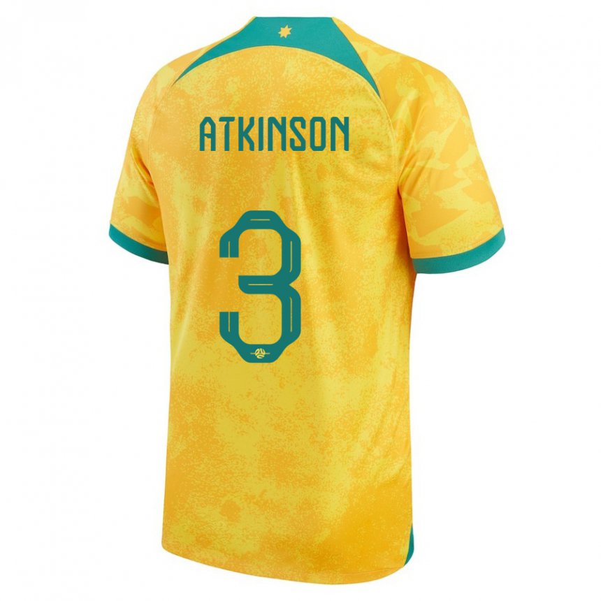 Kinder Australische Nathaniel Atkinson #3 Gold Heimtrikot Trikot 22-24 T-shirt Österreich