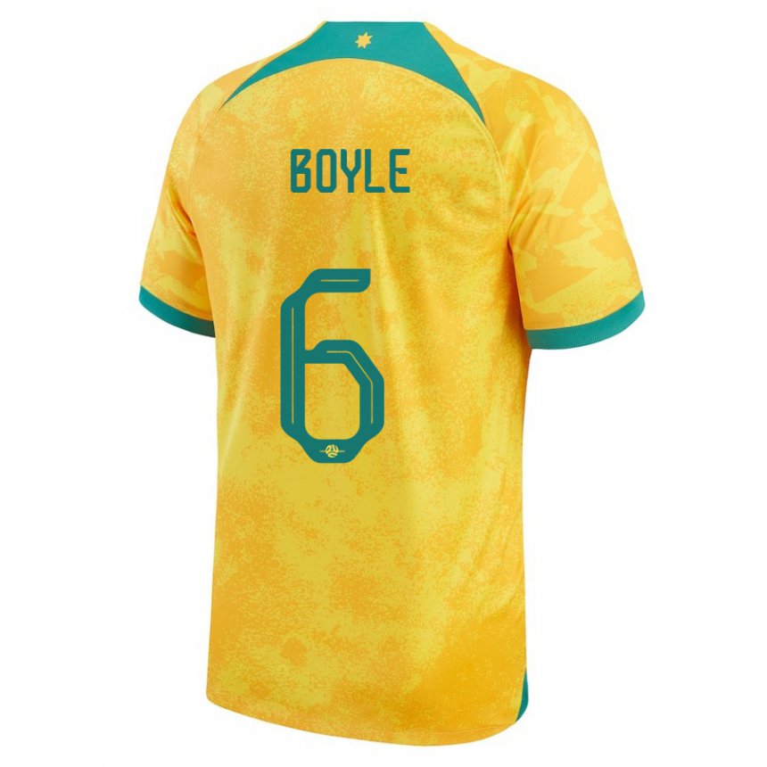 Kinder Australische Martin Boyle #6 Gold Heimtrikot Trikot 22-24 T-shirt Österreich