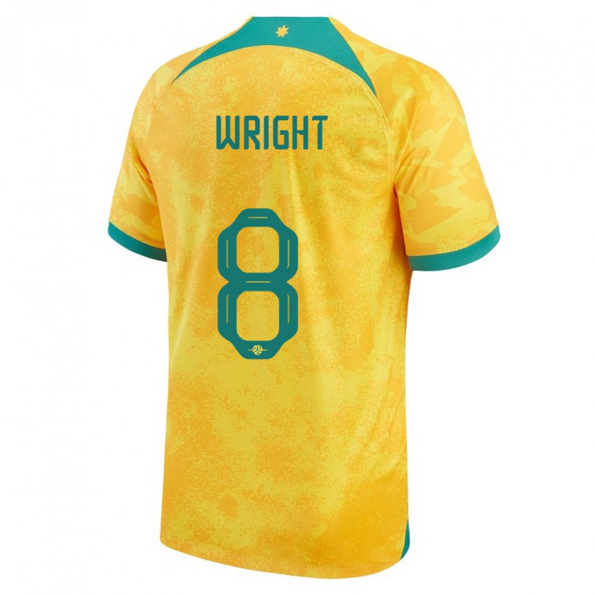 Kinder Australische Bailey Wright #8 Gold Heimtrikot Trikot 22-24 T-shirt Österreich