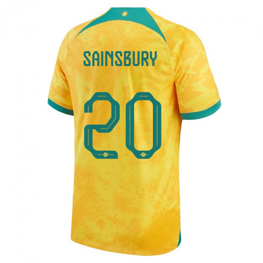 Kinder Australische Trent Sainsbury #20 Gold Heimtrikot Trikot 22-24 T-shirt Österreich