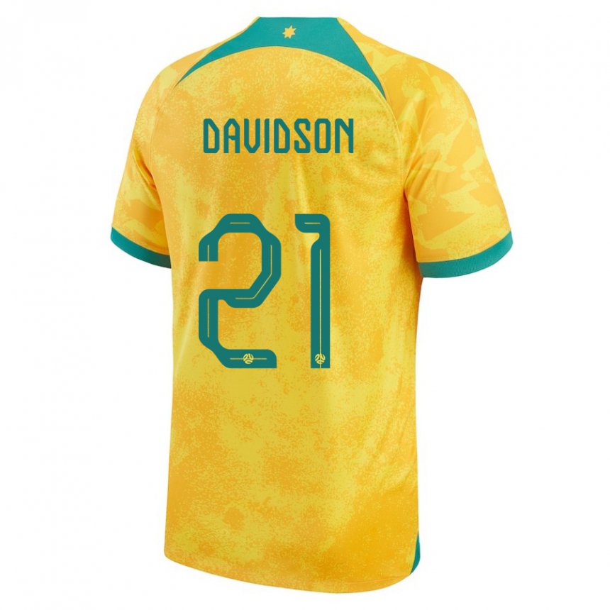 Kinder Australische Jason Davidson #21 Gold Heimtrikot Trikot 22-24 T-shirt Österreich