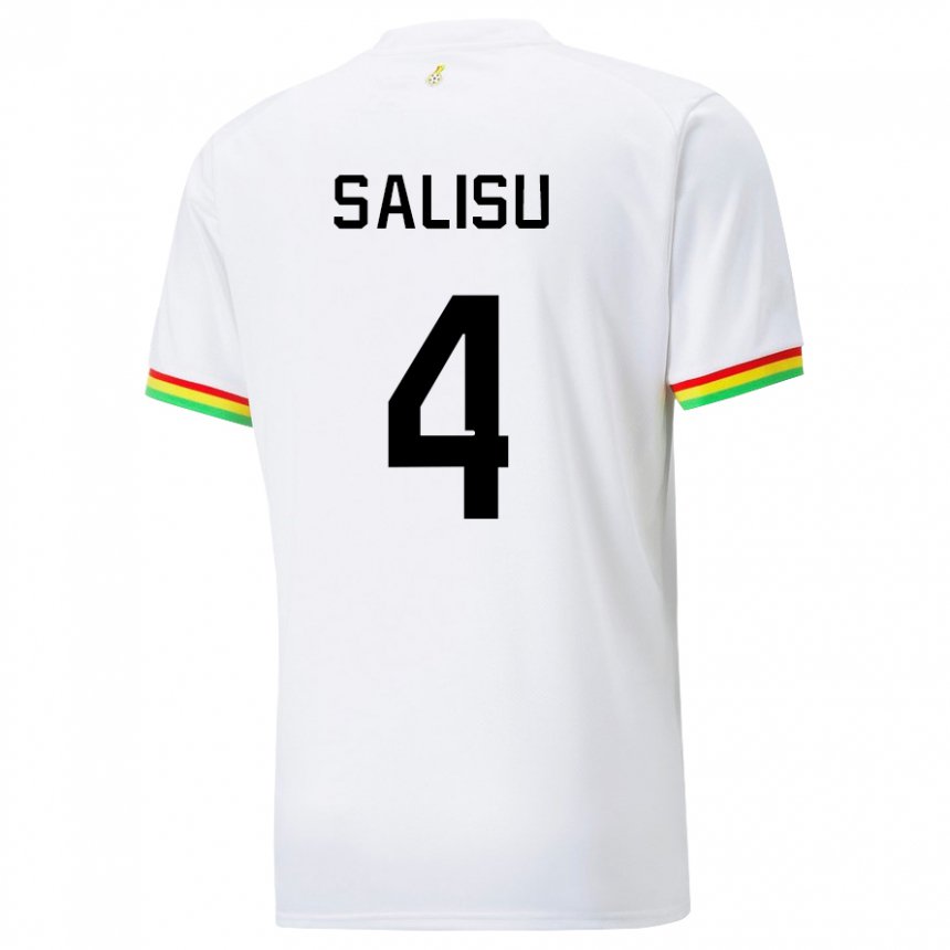 Kinder Ghanaische Mohammed Salisu #4 Weiß Heimtrikot Trikot 22-24 T-shirt Österreich