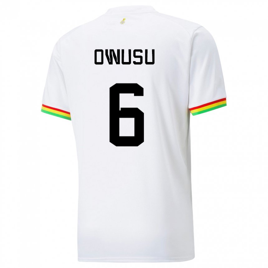 Kinder Ghanaische Elisha Owusu #6 Weiß Heimtrikot Trikot 22-24 T-shirt Österreich