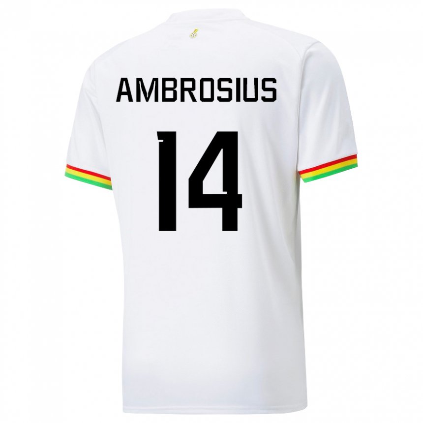 Kinder Ghanaische Stephan Ambrosius #14 Weiß Heimtrikot Trikot 22-24 T-shirt Österreich