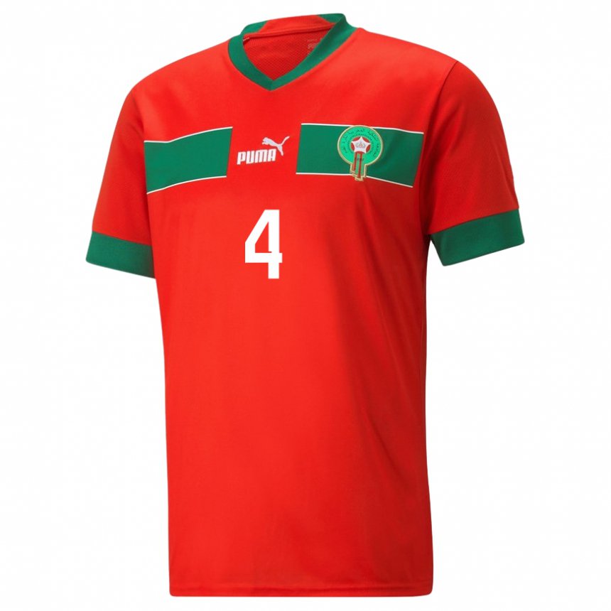 Kinder Marokkanische Soufiane Amrabat #4 Rot Heimtrikot Trikot 22-24 T-shirt Österreich