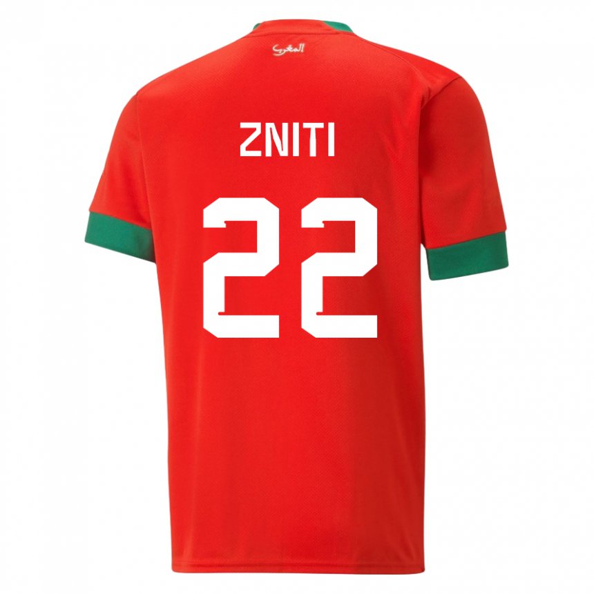 Kinder Marokkanische Anas Zniti #22 Rot Heimtrikot Trikot 22-24 T-shirt Österreich