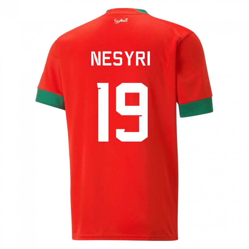 Kinder Marokkanische Youssef En-nesyri #19 Rot Heimtrikot Trikot 22-24 T-shirt Österreich