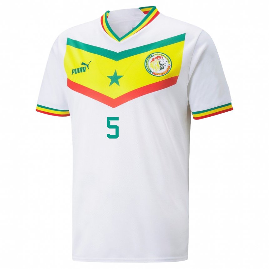 Kinder Senegalesische Idrissa Gueye #5 Weiß Heimtrikot Trikot 22-24 T-shirt Österreich