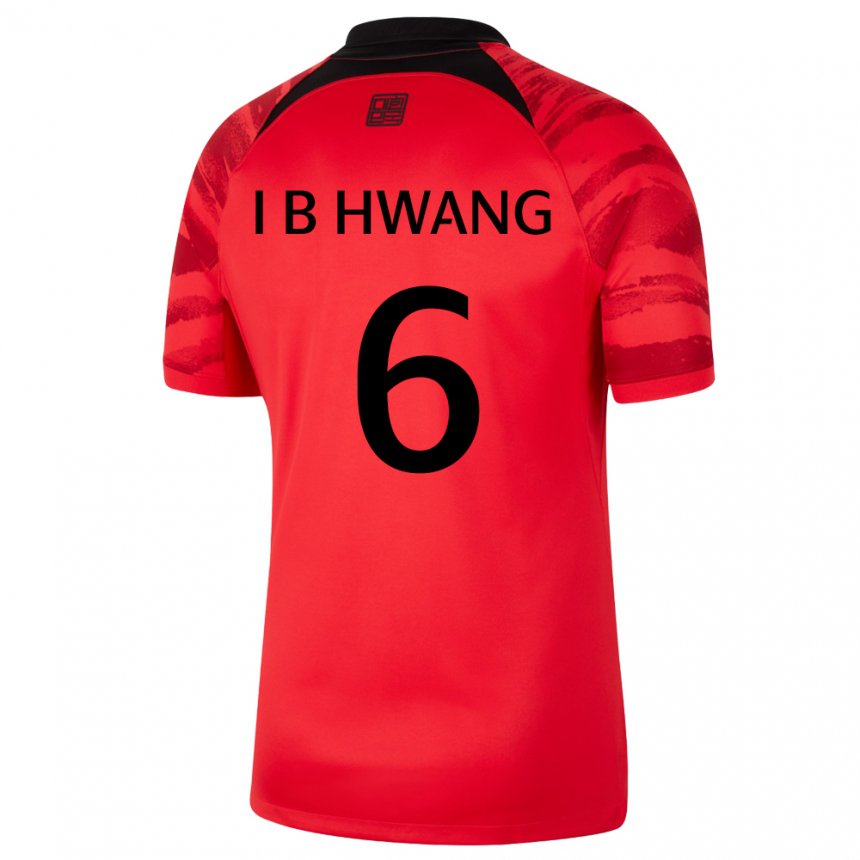 Kinder Südkoreanische In-beom Hwang #6 Rot Schwarz Heimtrikot Trikot 22-24 T-shirt Österreich