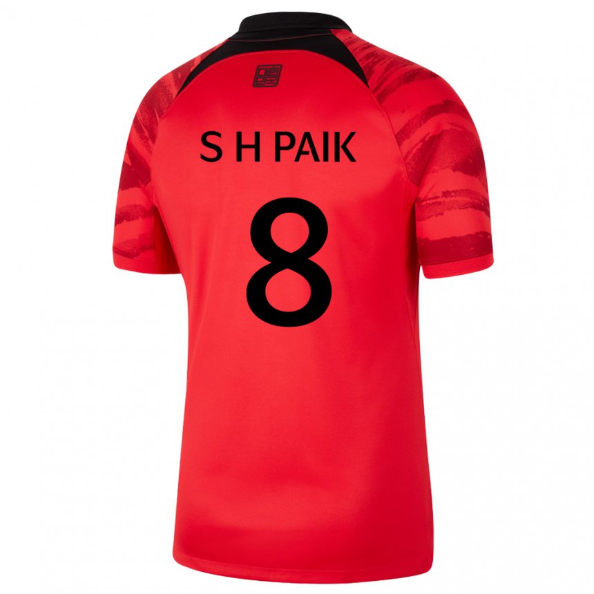 Kinder Südkoreanische Seung-ho Paik #8 Rot Schwarz Heimtrikot Trikot 22-24 T-shirt Österreich