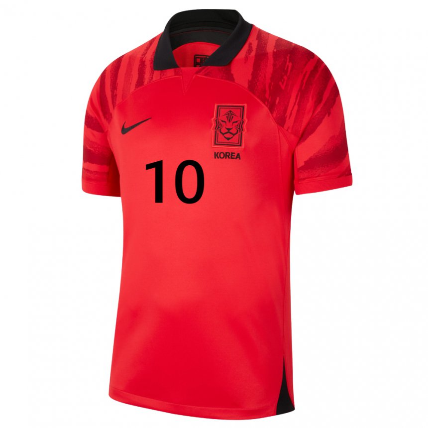 Kinder Südkoreanische Jae-sung Lee #10 Rot Schwarz Heimtrikot Trikot 22-24 T-shirt Österreich