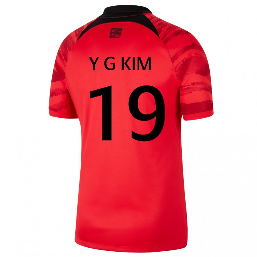 Kinder Südkoreanische Young-gwon Kim #19 Rot Schwarz Heimtrikot Trikot 22-24 T-shirt Österreich