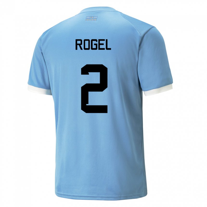 Kinder Uruguayische Agustin Rogel #2 Blau Heimtrikot Trikot 22-24 T-shirt Österreich