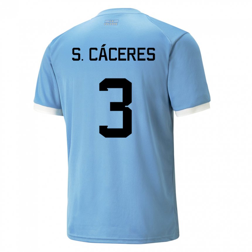 Kinder Uruguayische Sebastian Caceres #3 Blau Heimtrikot Trikot 22-24 T-shirt Österreich