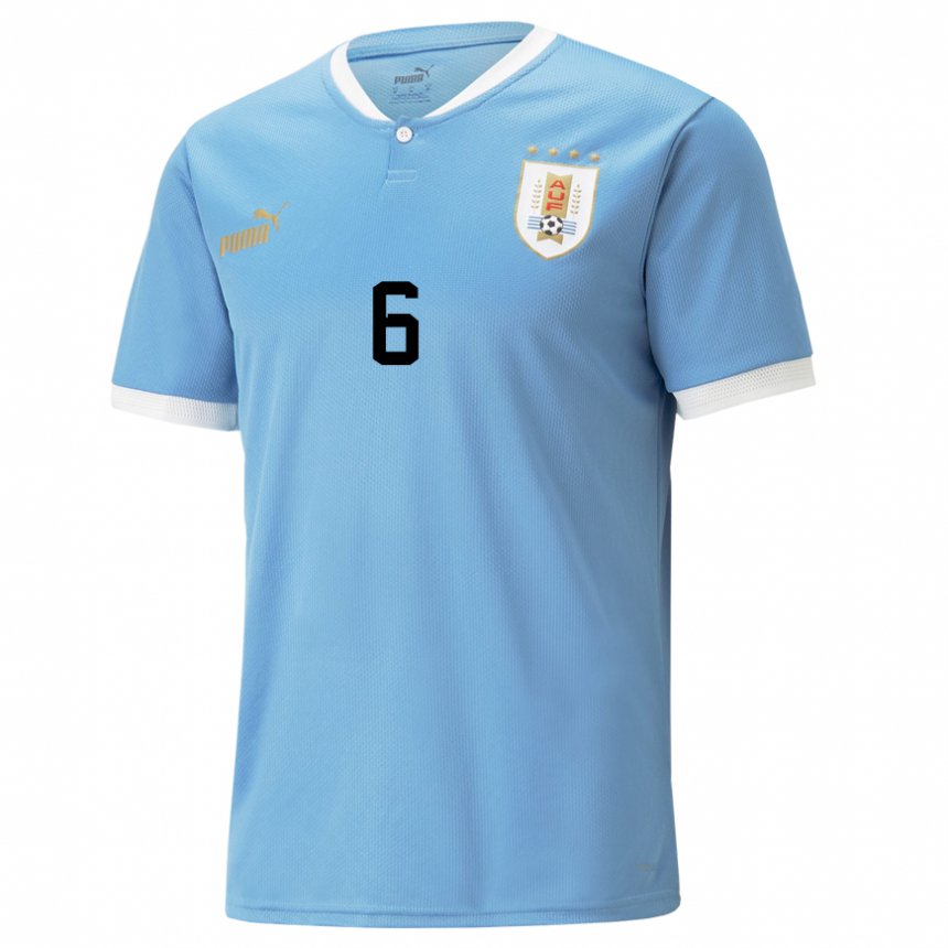 Kinder Uruguayische Rodrigo Bentancur #6 Blau Heimtrikot Trikot 22-24 T-shirt Österreich