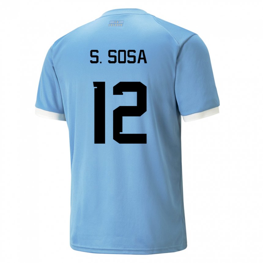 Kinder Uruguayische Sebastian Sosa #12 Blau Heimtrikot Trikot 22-24 T-shirt Österreich