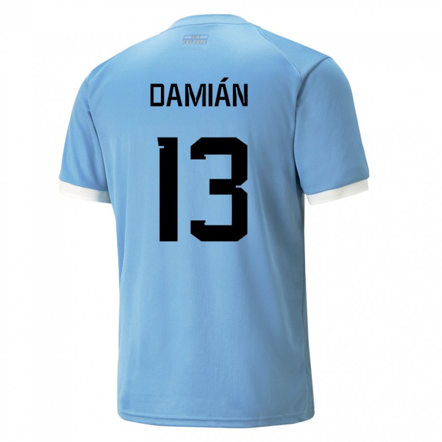 Kinder Uruguayische Damian Suarez #13 Blau Heimtrikot Trikot 22-24 T-shirt Österreich