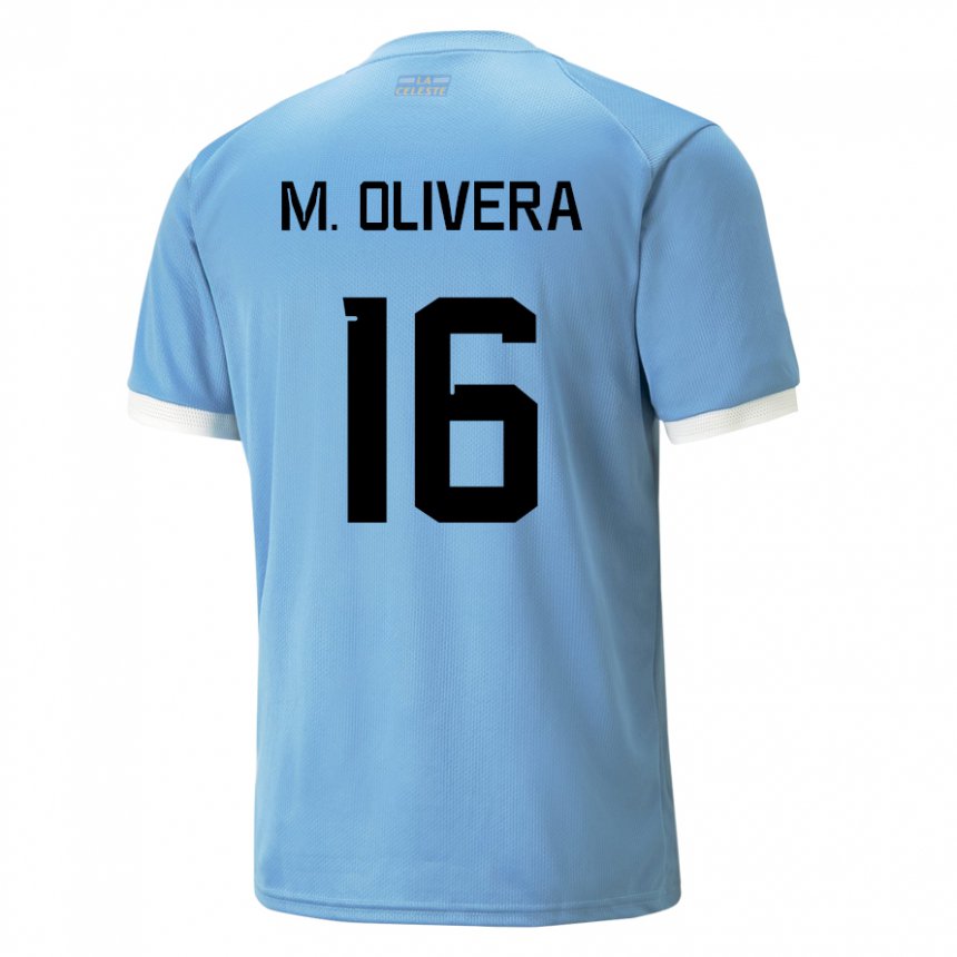 Kinder Uruguayische Mathias Olivera #16 Blau Heimtrikot Trikot 22-24 T-shirt Österreich