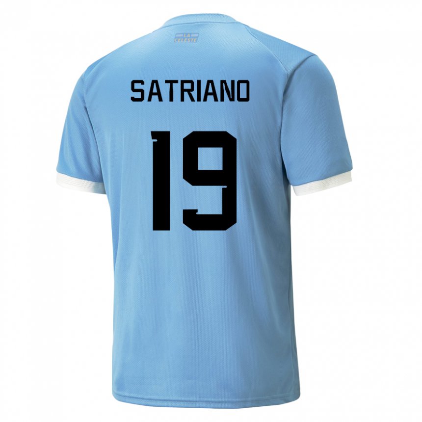 Kinder Uruguayische Martin Satriano #19 Blau Heimtrikot Trikot 22-24 T-shirt Österreich