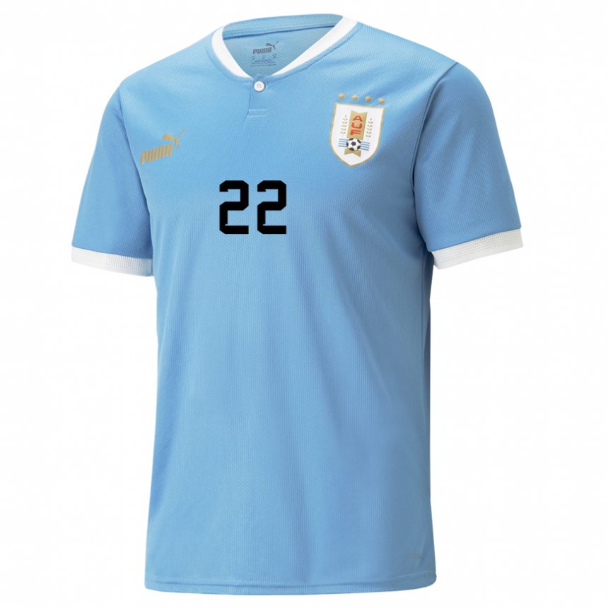 Kinder Uruguayische Martin Caceres #22 Blau Heimtrikot Trikot 22-24 T-shirt Österreich