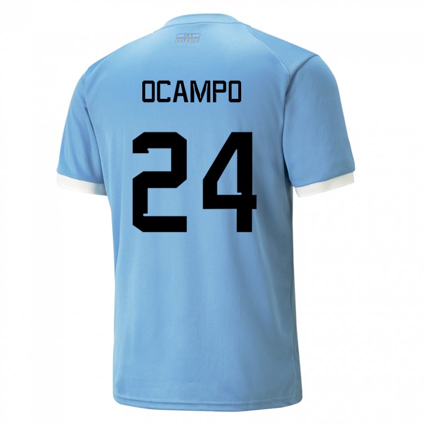 Kinder Uruguayische Brian Ocampo #24 Blau Heimtrikot Trikot 22-24 T-shirt Österreich