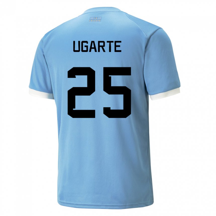 Kinder Uruguayische Manuel Ugarte #25 Blau Heimtrikot Trikot 22-24 T-shirt Österreich