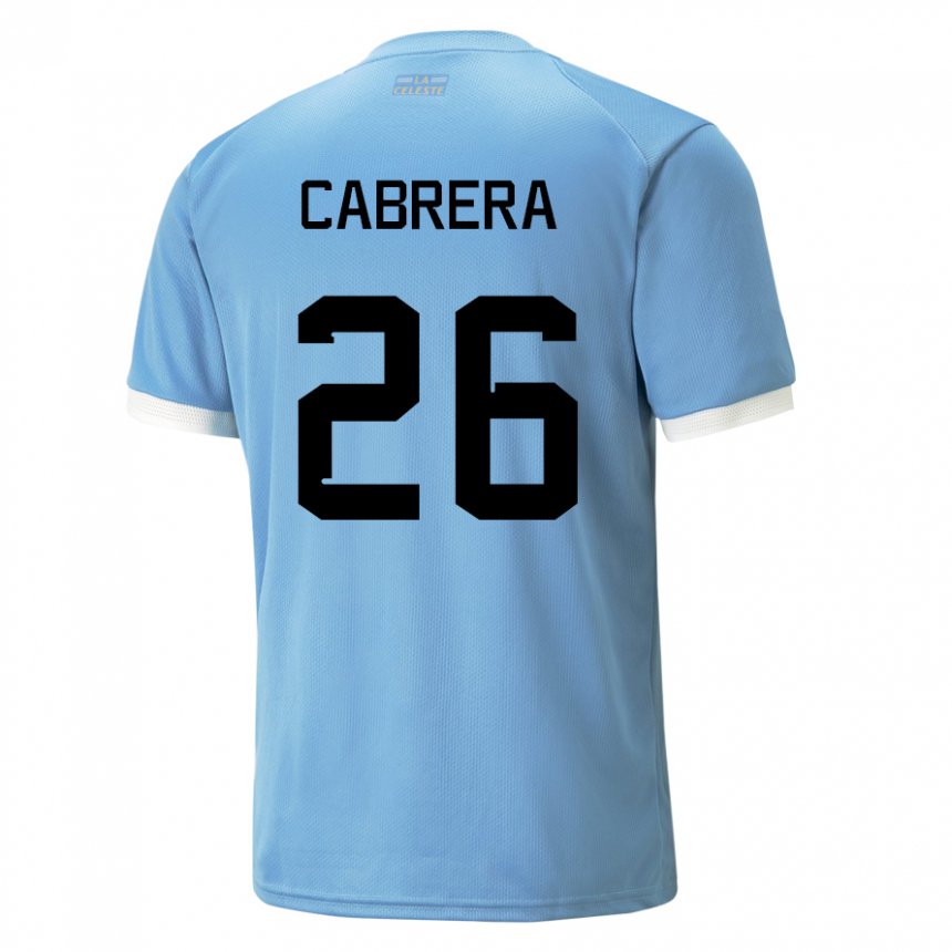 Kinder Uruguayische Leandro Cabrera #26 Blau Heimtrikot Trikot 22-24 T-shirt Österreich