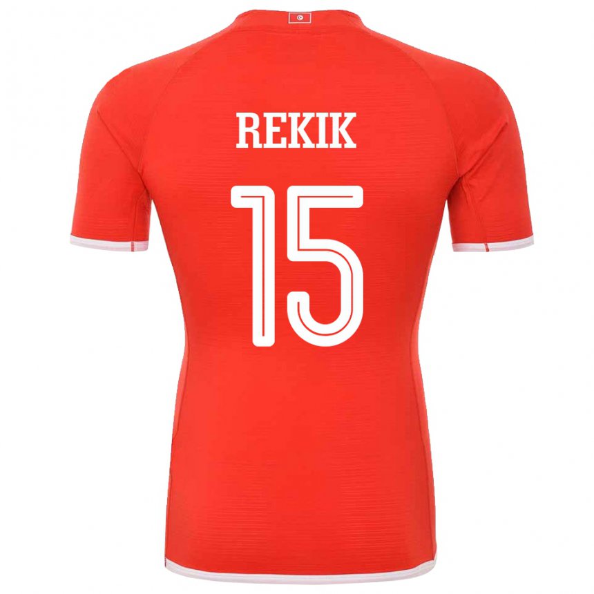 Kinder Tunesische Omar Rekik #15 Rot Heimtrikot Trikot 22-24 T-shirt Österreich