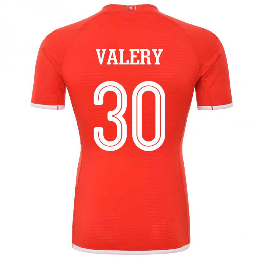 Kinder Tunesische Yann Valery #30 Rot Heimtrikot Trikot 22-24 T-shirt Österreich