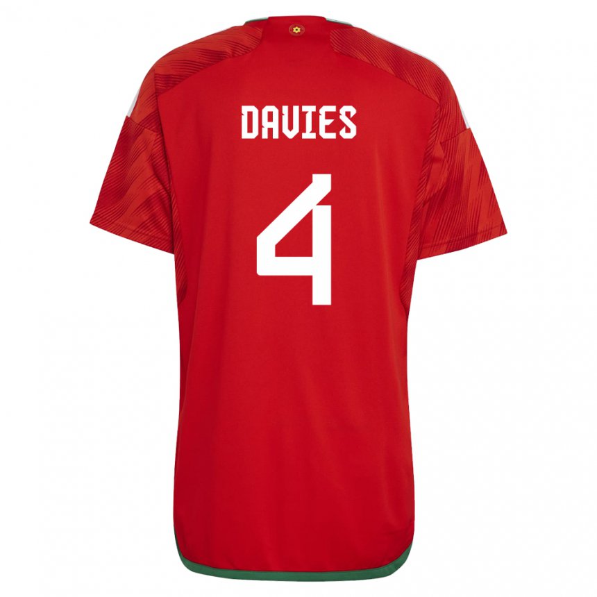 Kinder Walisische Ben Davies #4 Rot Heimtrikot Trikot 22-24 T-shirt Österreich