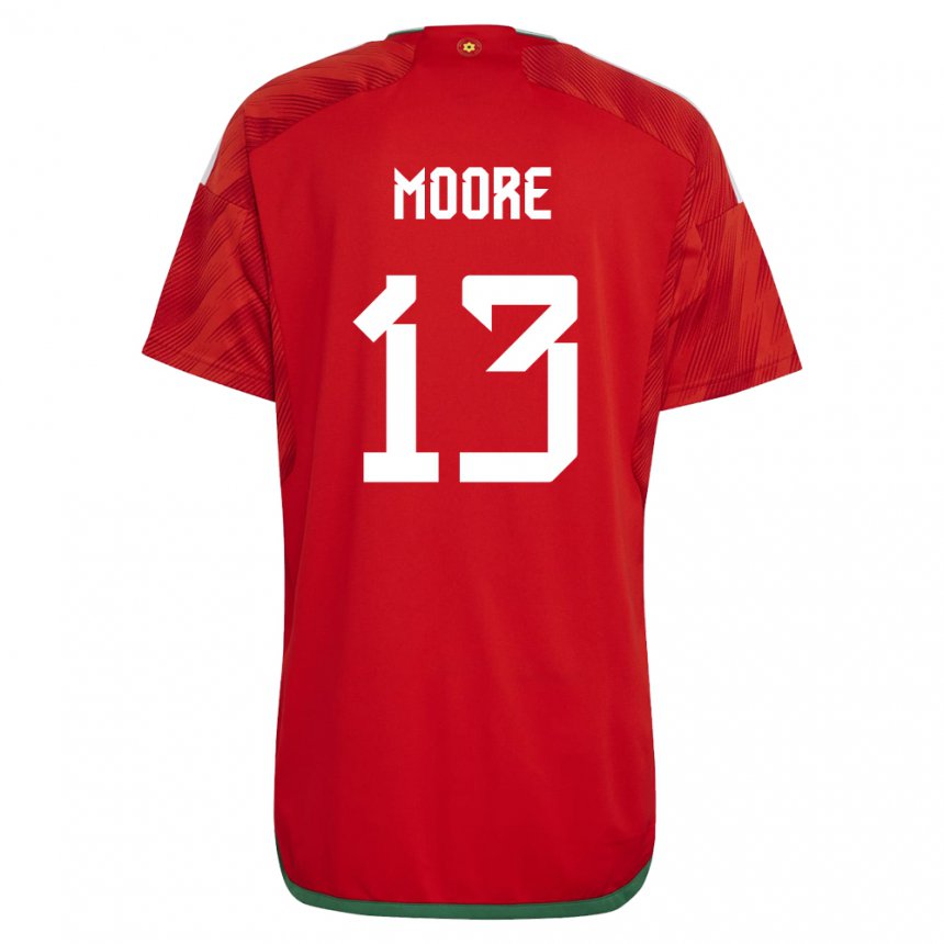 Kinder Walisische Kieffer Moore #13 Rot Heimtrikot Trikot 22-24 T-shirt Österreich