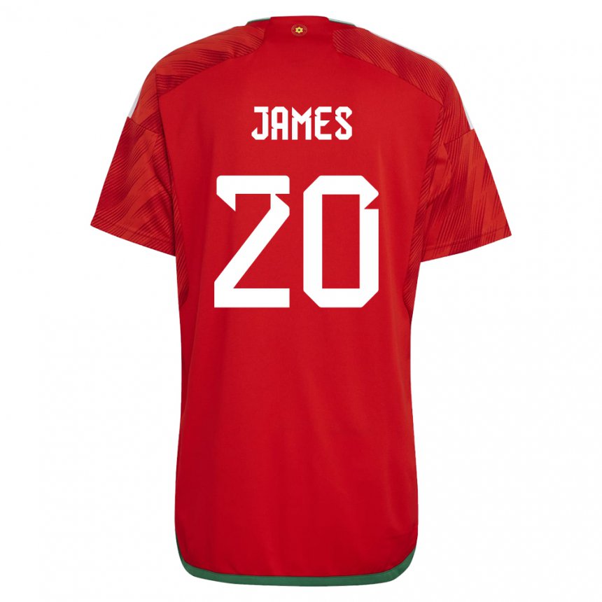 Kinder Walisische Daniel James #20 Rot Heimtrikot Trikot 22-24 T-shirt Österreich