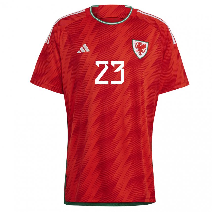 Kinder Walisische Rabbi Matondo #23 Rot Heimtrikot Trikot 22-24 T-shirt Österreich