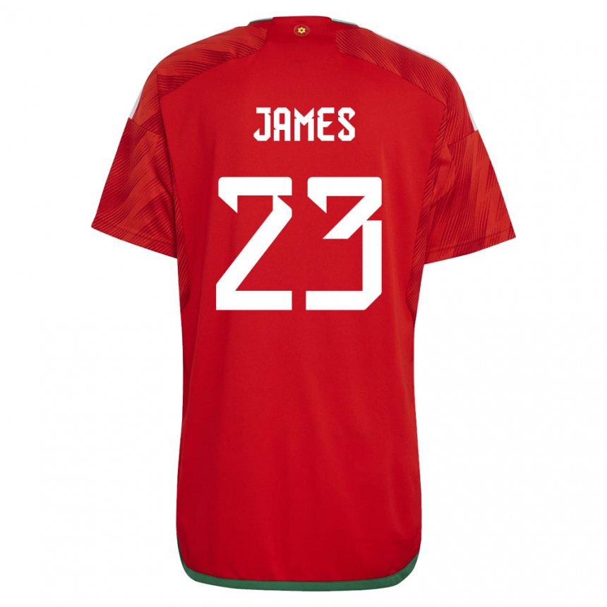 Kinder Walisische Jordan James #23 Rot Heimtrikot Trikot 22-24 T-shirt Österreich