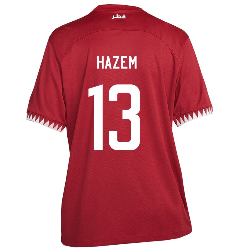 Kinder Katarische Hazem Shehata #13 Kastanienbraun Heimtrikot Trikot 22-24 T-shirt Österreich