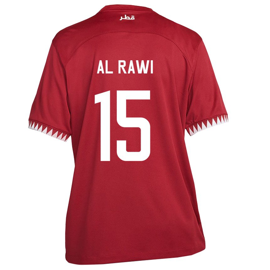 Kinder Katarische Bassam Al Rawi #15 Kastanienbraun Heimtrikot Trikot 22-24 T-shirt Österreich