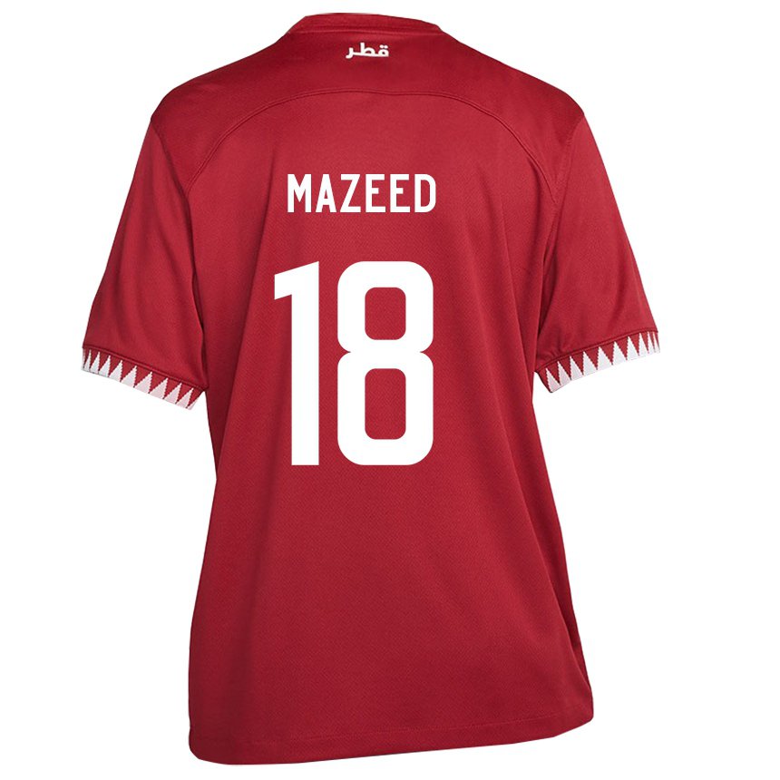 Kinder Katarische Khalid Muneer Ali #18 Kastanienbraun Heimtrikot Trikot 22-24 T-shirt Österreich