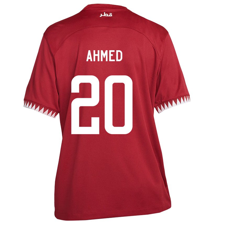 Kinder Katarische Ahmed Fadel Hasaba #20 Kastanienbraun Heimtrikot Trikot 22-24 T-shirt Österreich