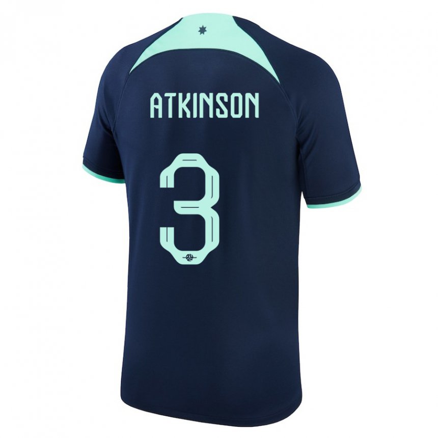 Kinder Australische Nathaniel Atkinson #3 Dunkelblau Auswärtstrikot Trikot 22-24 T-shirt Österreich