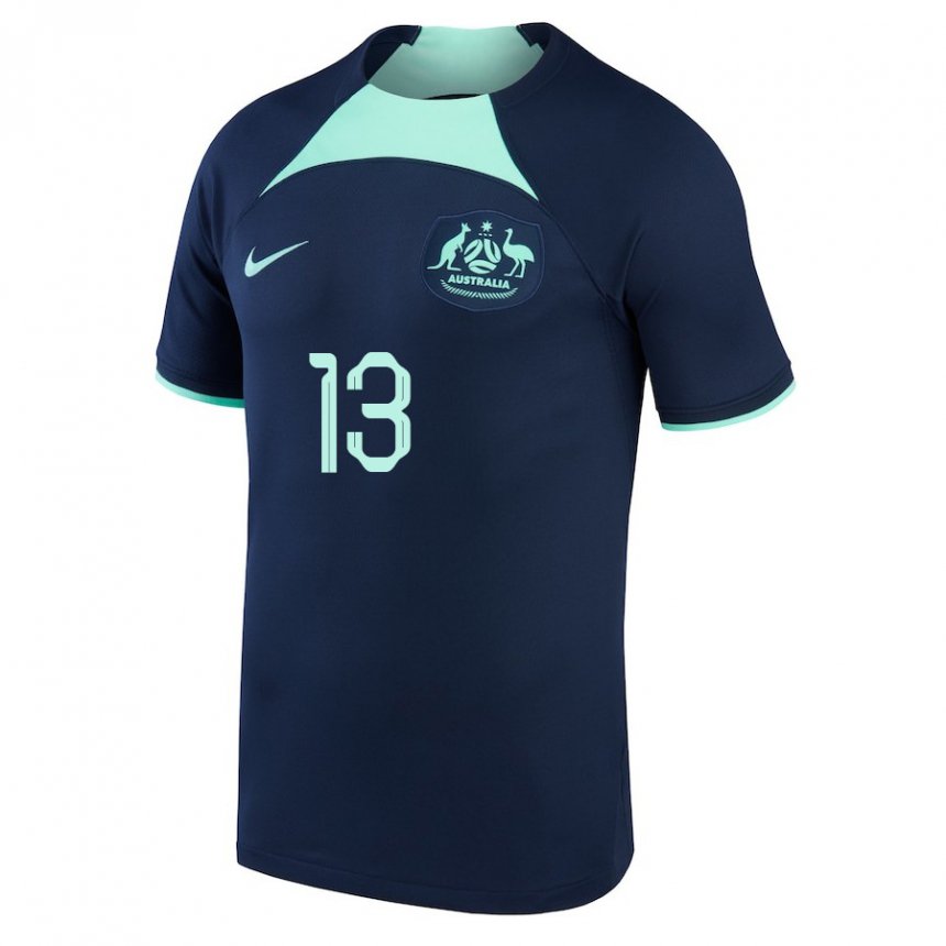 Kinder Australische Aaron Mooy #13 Dunkelblau Auswärtstrikot Trikot 22-24 T-shirt Österreich