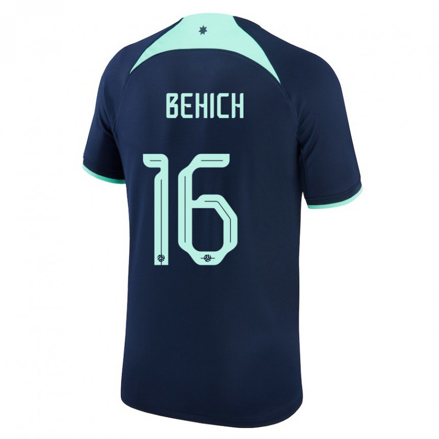 Kinder Australische Aziz Behich #16 Dunkelblau Auswärtstrikot Trikot 22-24 T-shirt Österreich