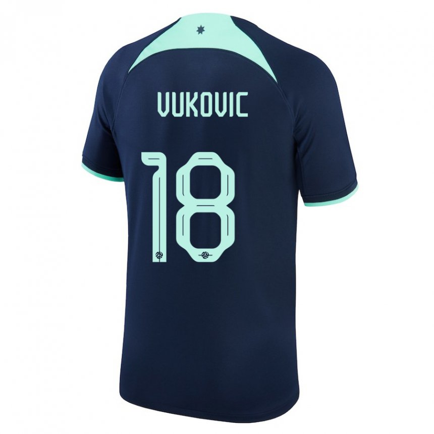 Kinder Australische Danny Vukovic #18 Dunkelblau Auswärtstrikot Trikot 22-24 T-shirt Österreich