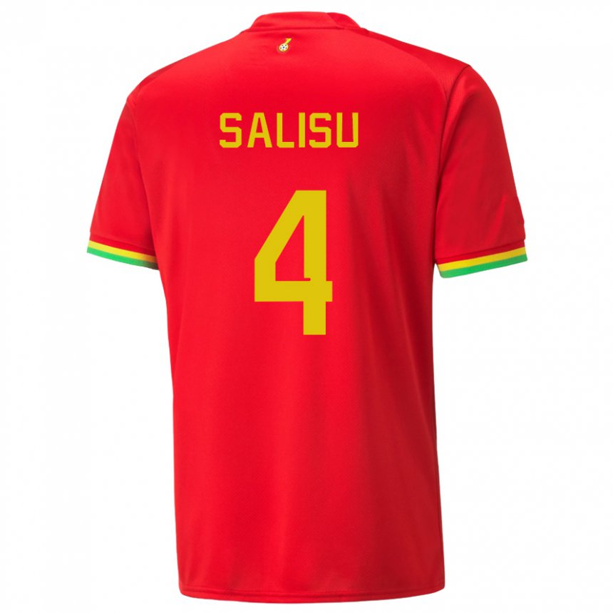 Kinder Ghanaische Mohammed Salisu #4 Rot Auswärtstrikot Trikot 22-24 T-shirt Österreich