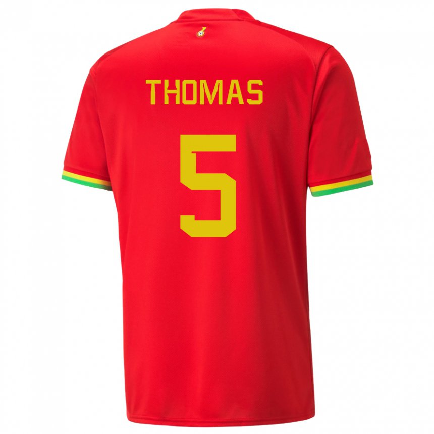 Kinder Ghanaische Thomas Partey #5 Rot Auswärtstrikot Trikot 22-24 T-shirt Österreich