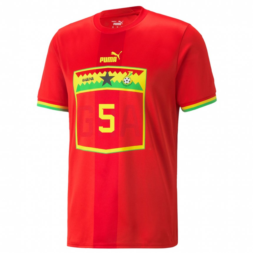 Kinder Ghanaische Thomas Partey #5 Rot Auswärtstrikot Trikot 22-24 T-shirt Österreich