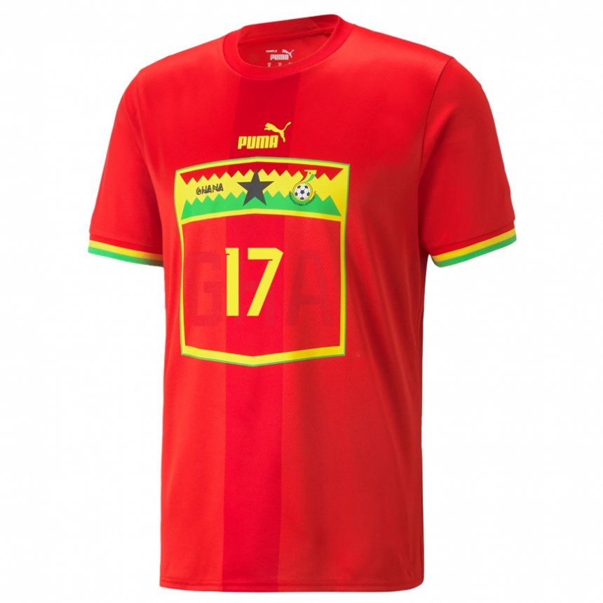 Kinder Ghanaische Benjamin Tetteh #17 Rot Auswärtstrikot Trikot 22-24 T-shirt Österreich