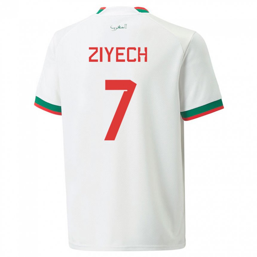 Kinder Marokkanische Hakim Ziyech #7 Weiß Auswärtstrikot Trikot 22-24 T-shirt Österreich