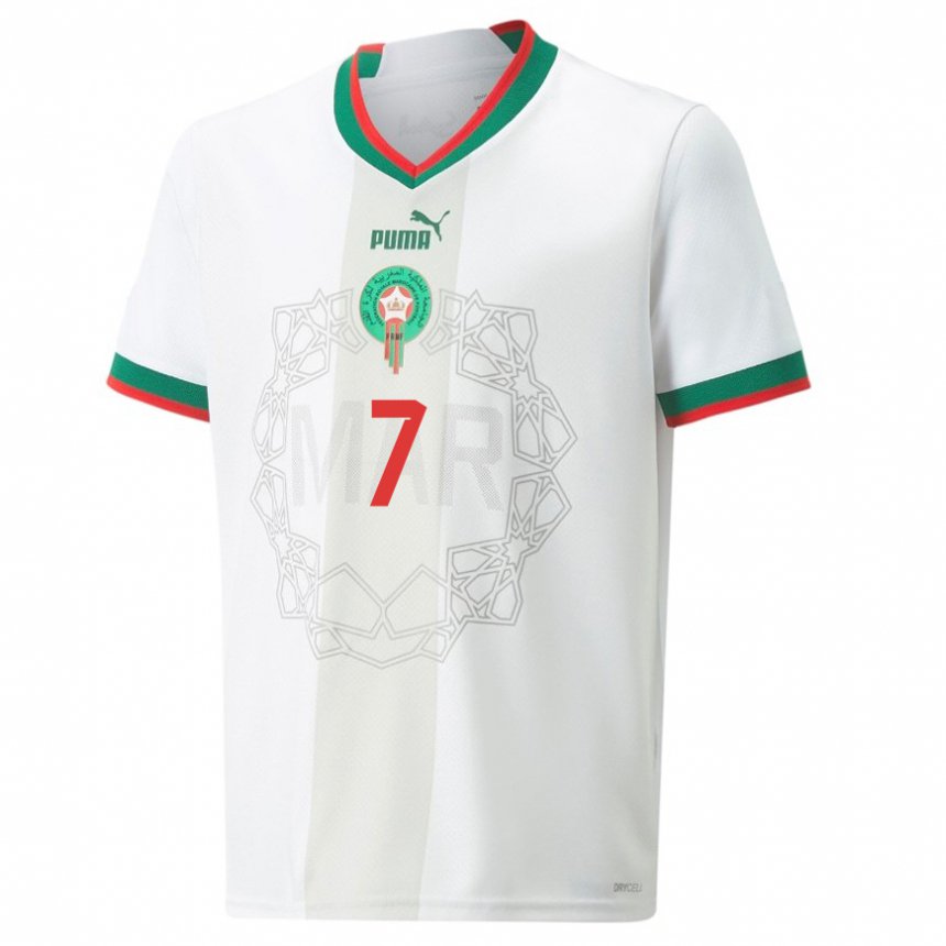 Kinder Marokkanische Hakim Ziyech #7 Weiß Auswärtstrikot Trikot 22-24 T-shirt Österreich