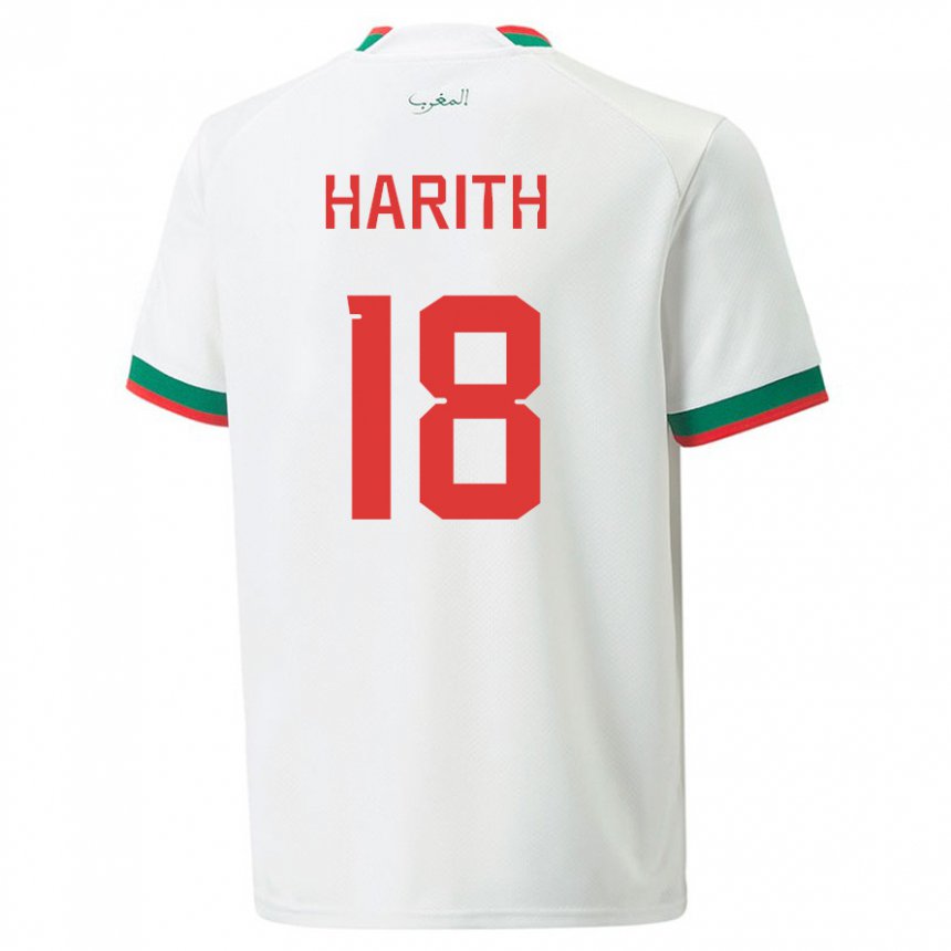 Kinder Marokkanische Amine Harith #18 Weiß Auswärtstrikot Trikot 22-24 T-shirt Österreich